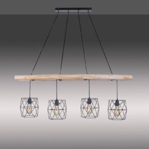 Svítidlo Leuchten Direkt černá/přírodní dřevo kov/dřevo