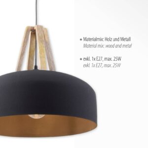 Svítidlo Leuchten Direkt černá/hnědá železo/dřevo