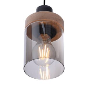 Svítidlo Leuchten Direkt černá/světle hnědá/čirá hliník/železo/sklo/gumovník