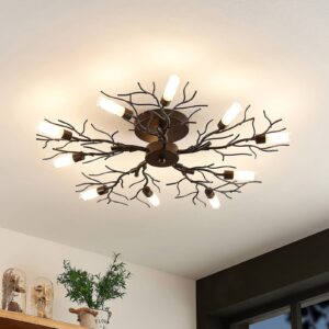 Svítidlo Lindby tmavě hnědá/mražená železo/sklo