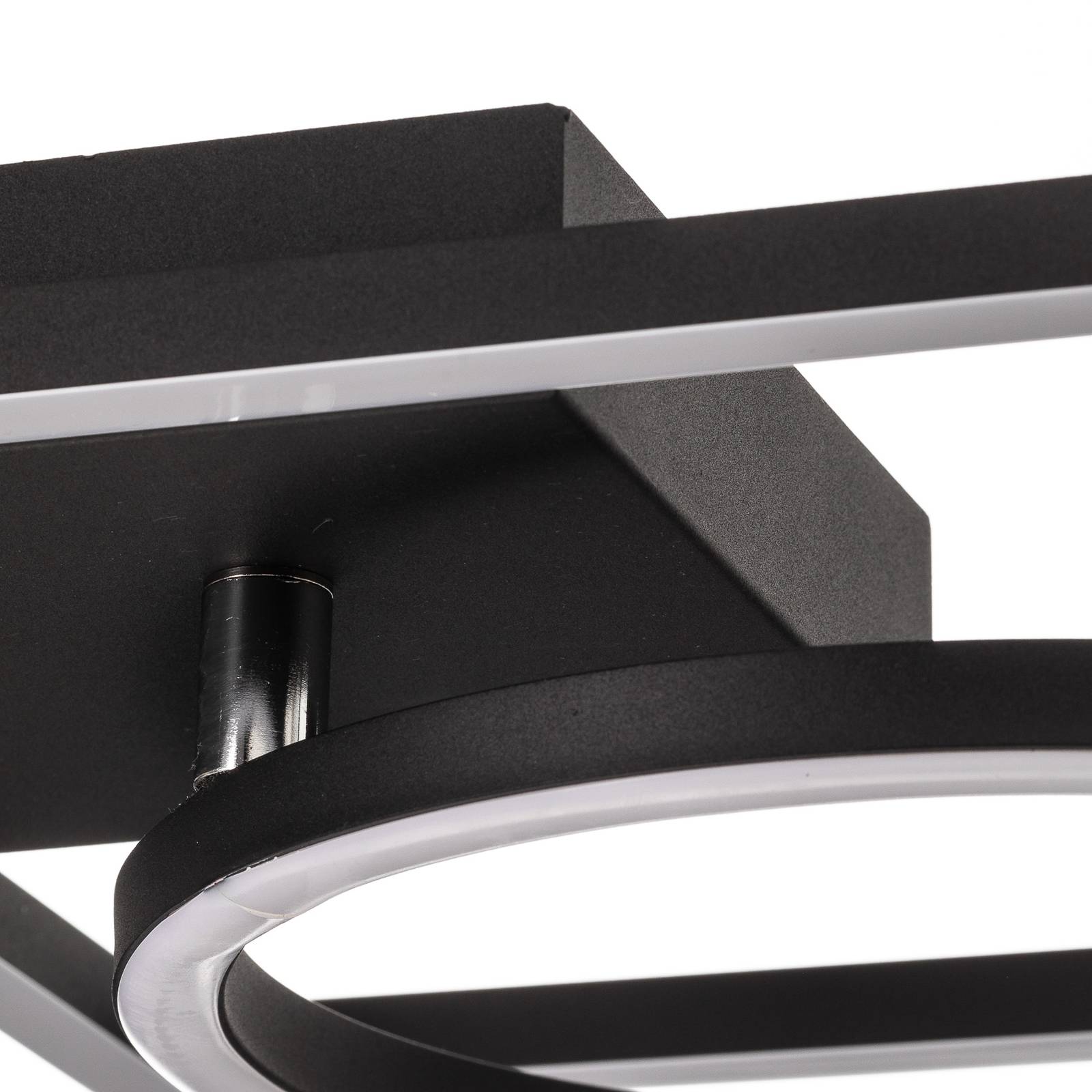 Lindby Coljana stropní světlo obdélník/kruh černá, Obývací pokoj / jídelna, hliník, plast, 27W, P: 62 cm, L: 45 cm, K: 8cm - Image 2