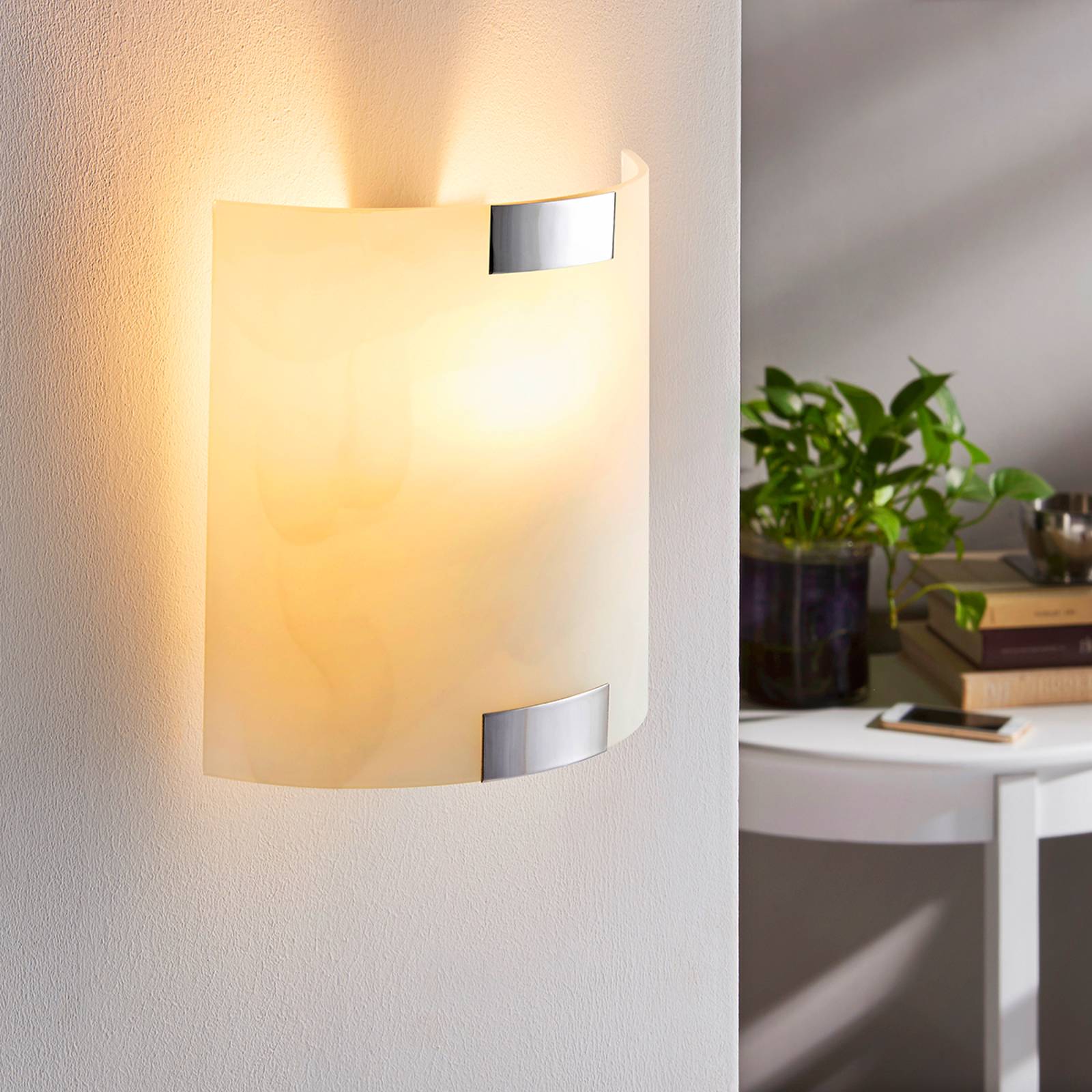 Svítidlo Lindby bílý/chrom sklo/kov