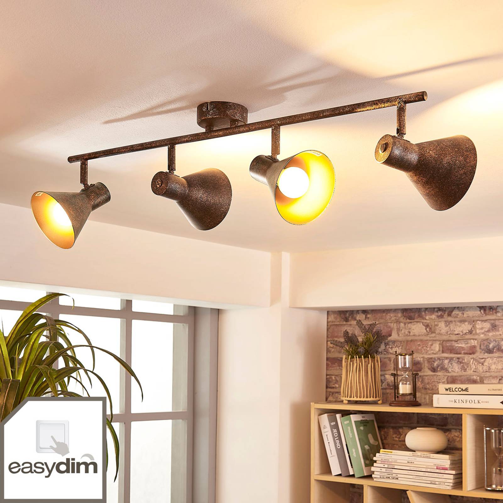 Svítidlo Lindby antická rezavá/zlatá kov