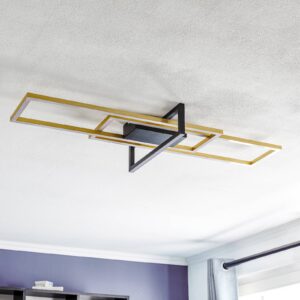 Svítidlo Lindby mosaz matný/černý matný hliník/plast