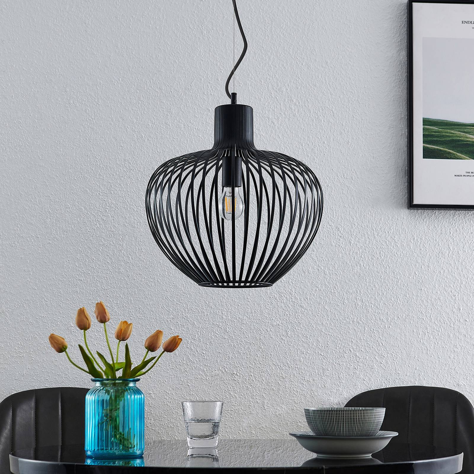 Svítidlo Lindby pískově černá ocel