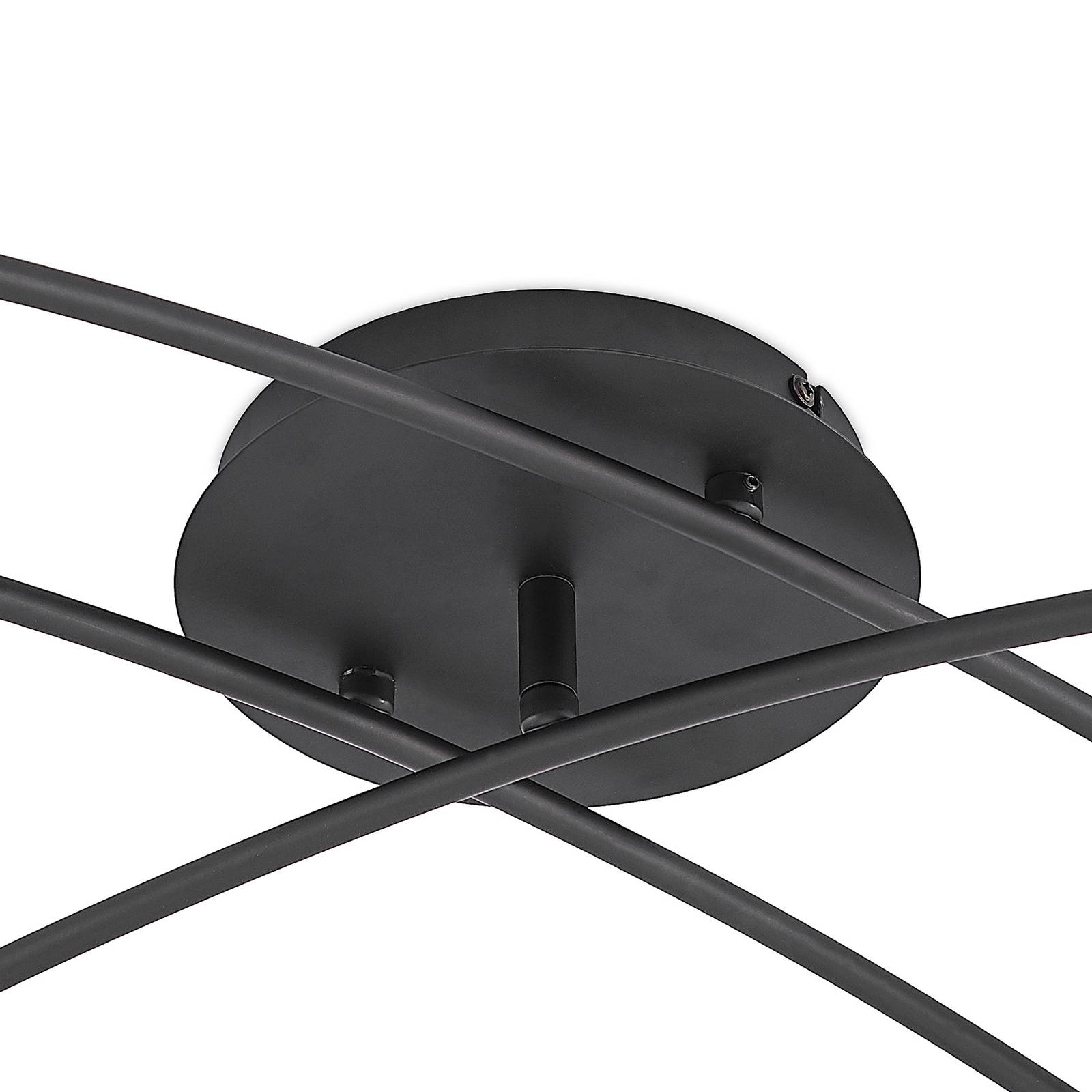 Lindby Eridia stropní světlo černá 6 zdroj křížené, Obývací pokoj / jídelna, ocel, kouřové sklo, E14, 4W, P: 72 cm, L: 80 cm, K: 18cm - Image 5