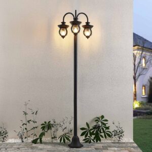 Svítidlo Lindby tmavě šedá/průhledná železo/hliník/sklo