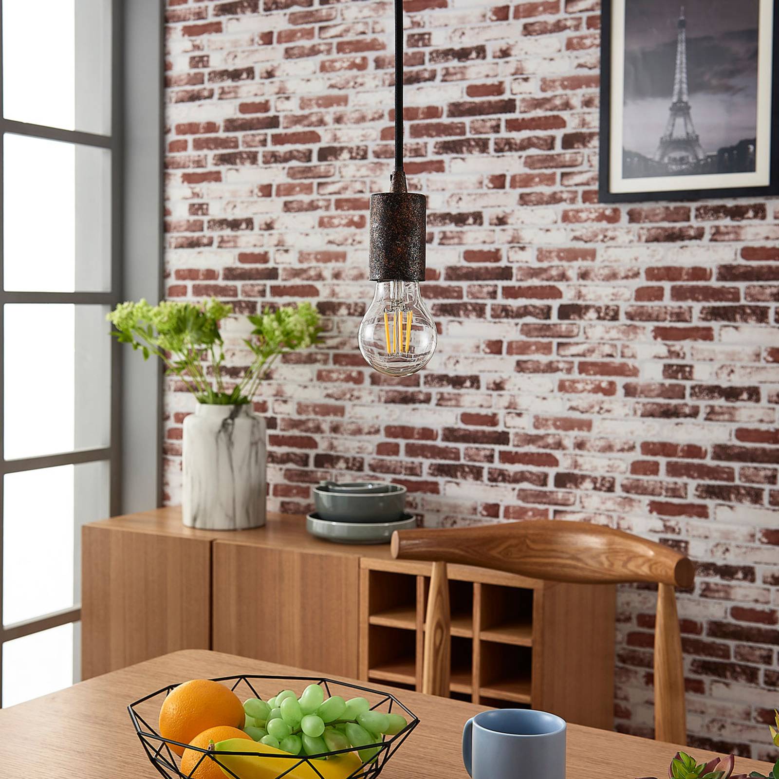 Svítidlo Lindby antická rezavá kov