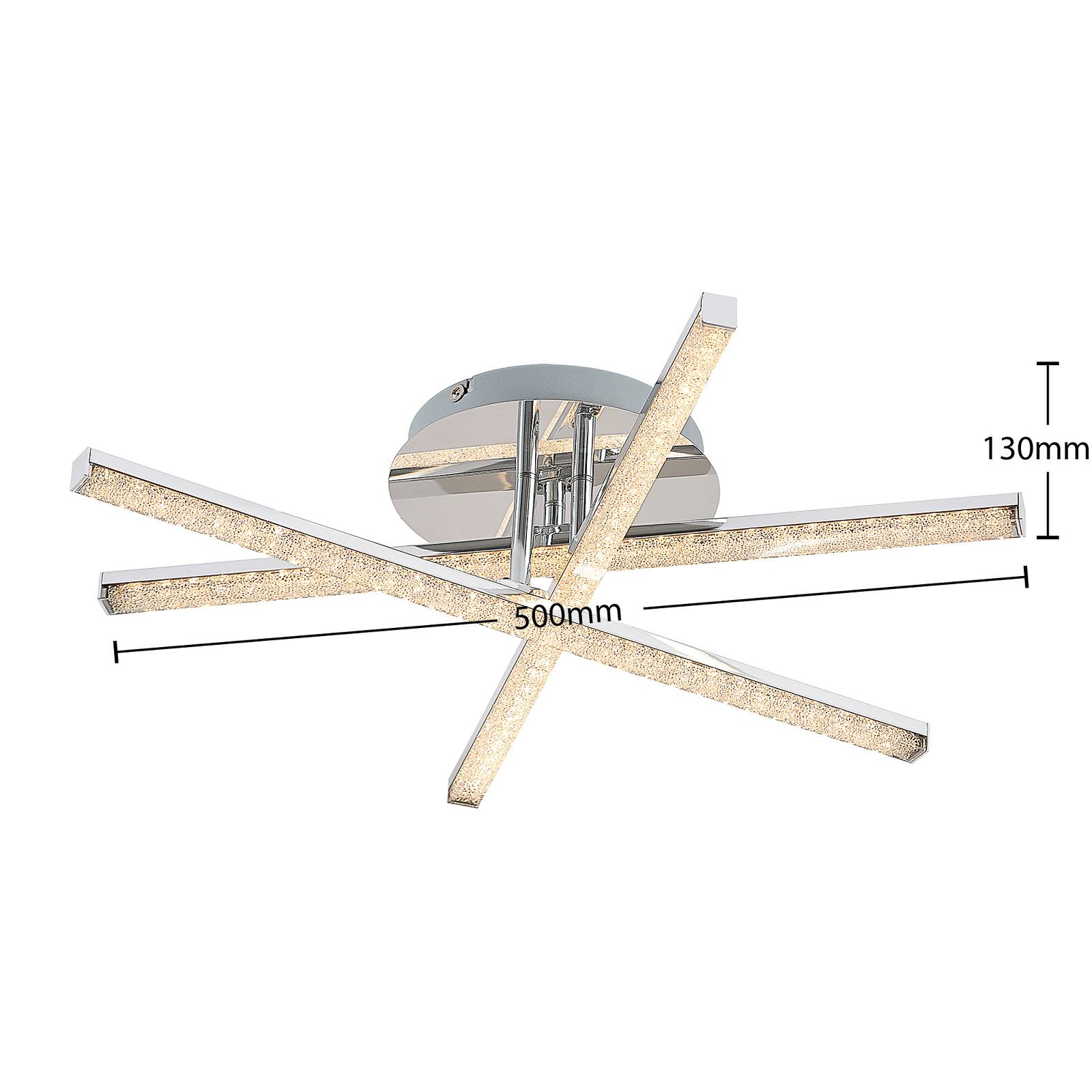 Lindby Kacper LED stropní světlo, Obývací pokoj / jídelna, železo, akryl, 5W, P: 50 cm, L: 44 cm, K: 13.3cm - Image 4