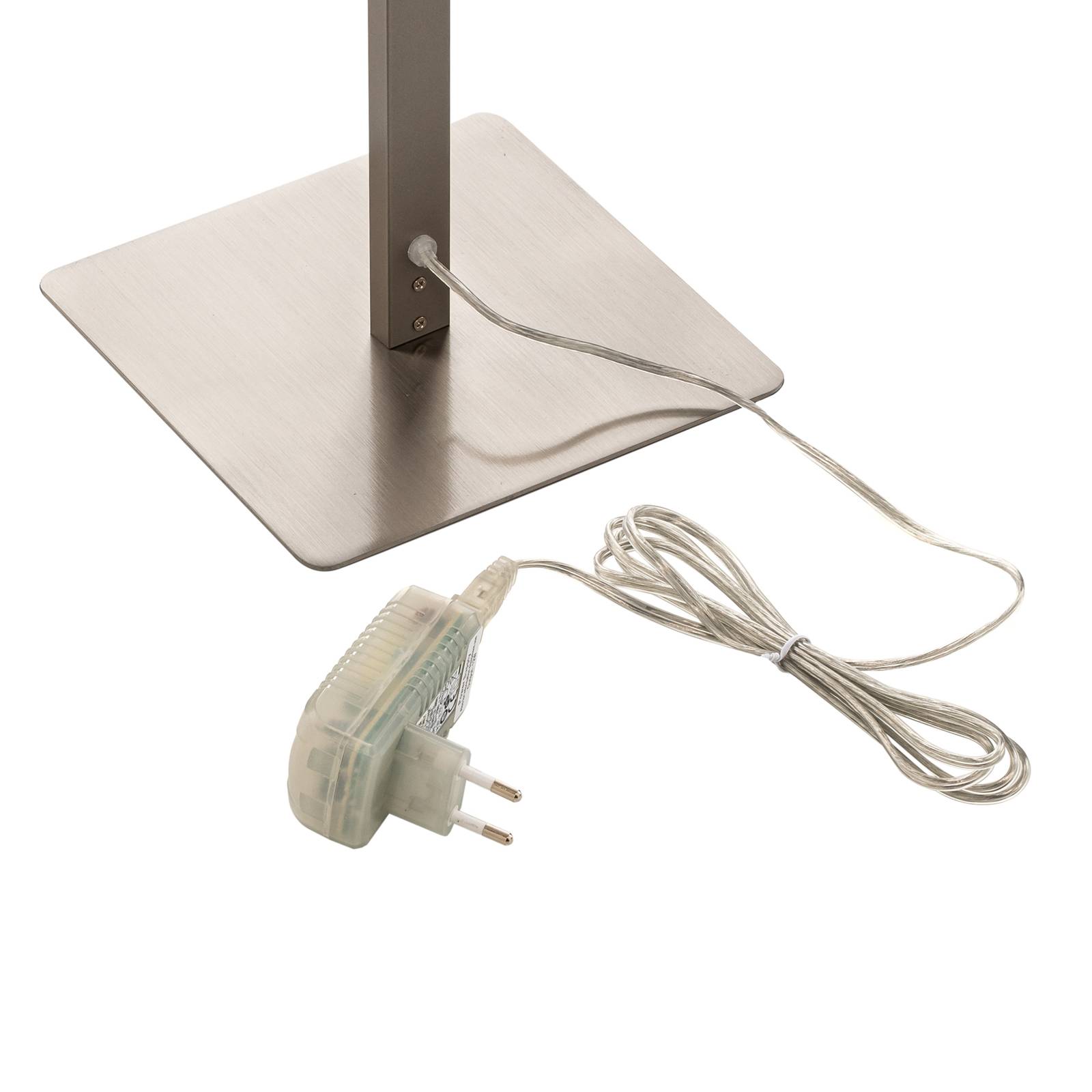 Lindby Kamia LED stojací lampa, nikl, Obývací pokoj / jídelna, hliník, silikon, 11W, P: 21 cm, L: 21 cm, K: 147cm - Image 5