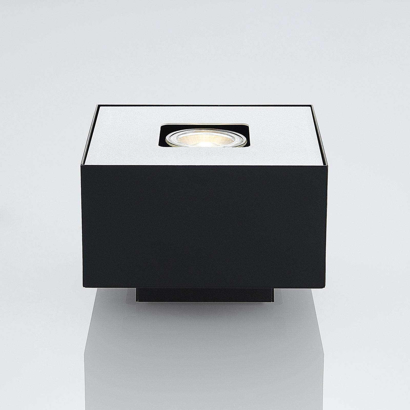 Lindby Kasi stropní světlo, černá 1 zdroj 14x14cm, Obývací pokoj / jídelna, ocel, GU10, 40W, P: 14 cm, L: 14 cm, K: 11cm - Image 3