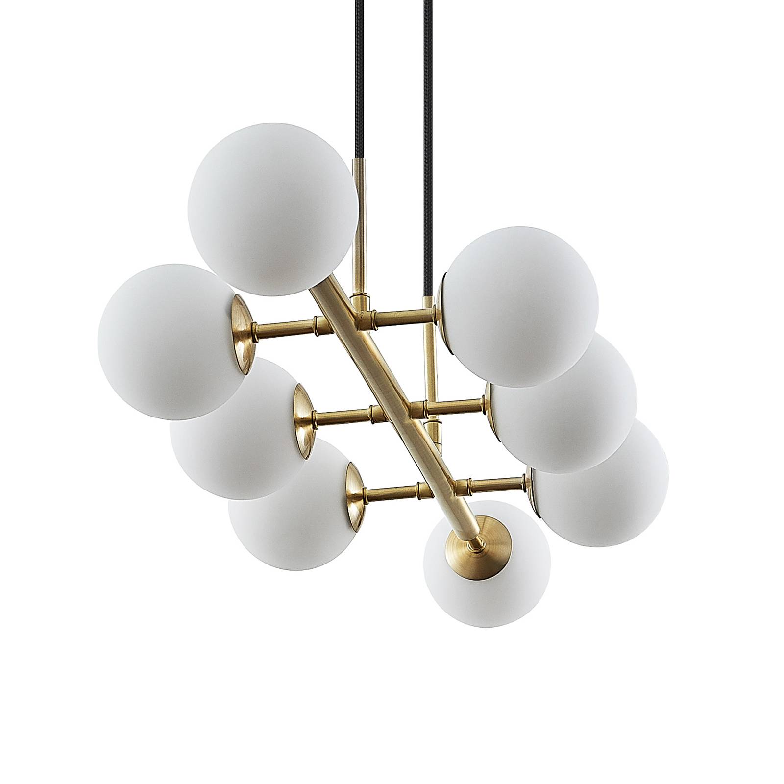 Lindby Závěsné svítidlo Kiamo se skleněným stínidlem, opál, Obývací pokoj / jídelna, Ocel, sklo, G9, 8W, P: 82.5 cm, L: 32.5 cm, K: 10cm - Image 5