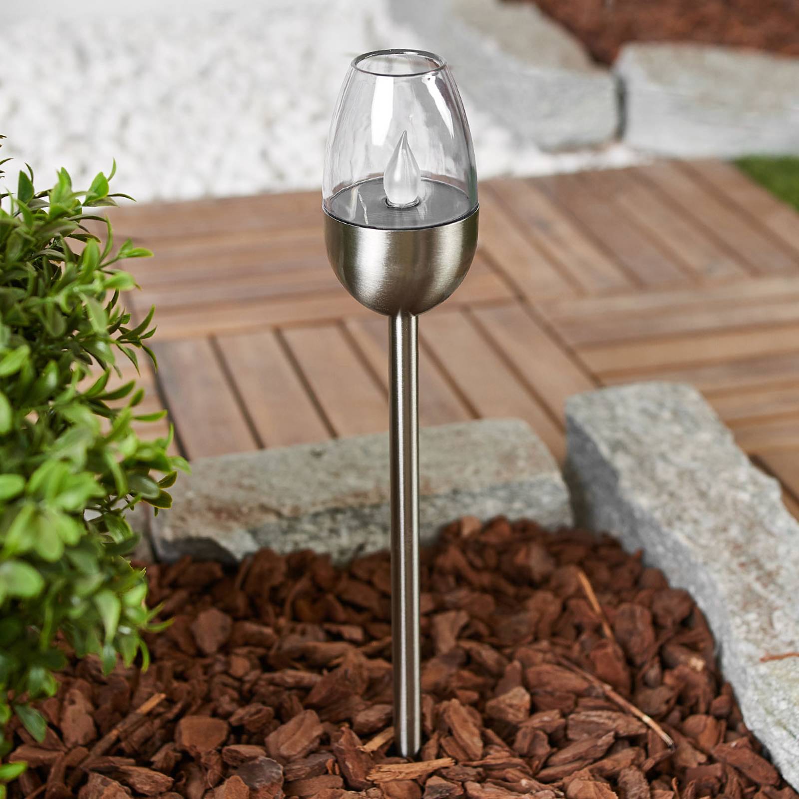 Svítidlo Lindby nerez/čirá nerez/plast