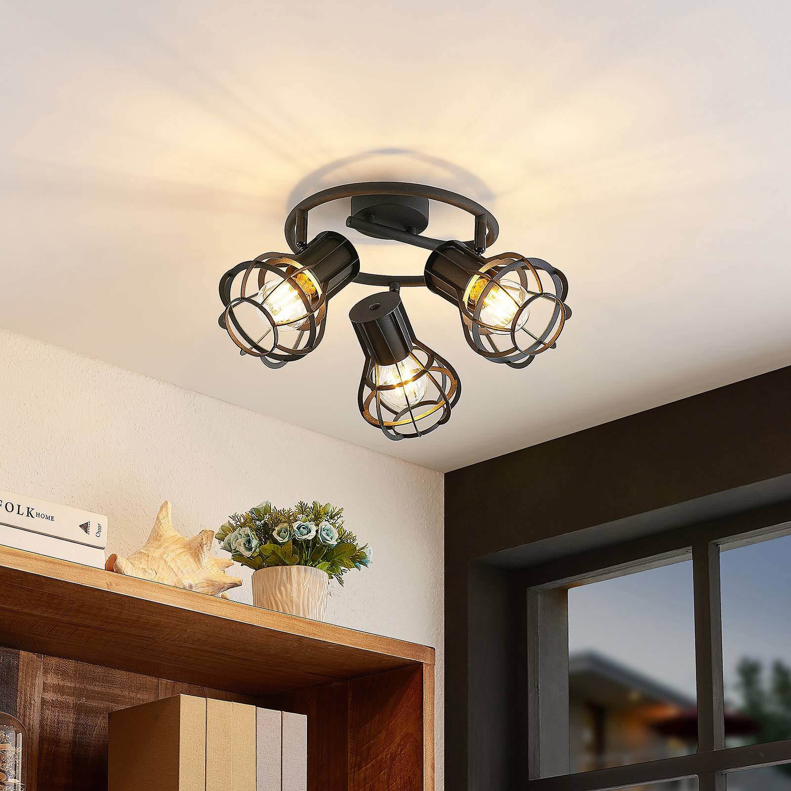 Svítidlo Lindby černý kov