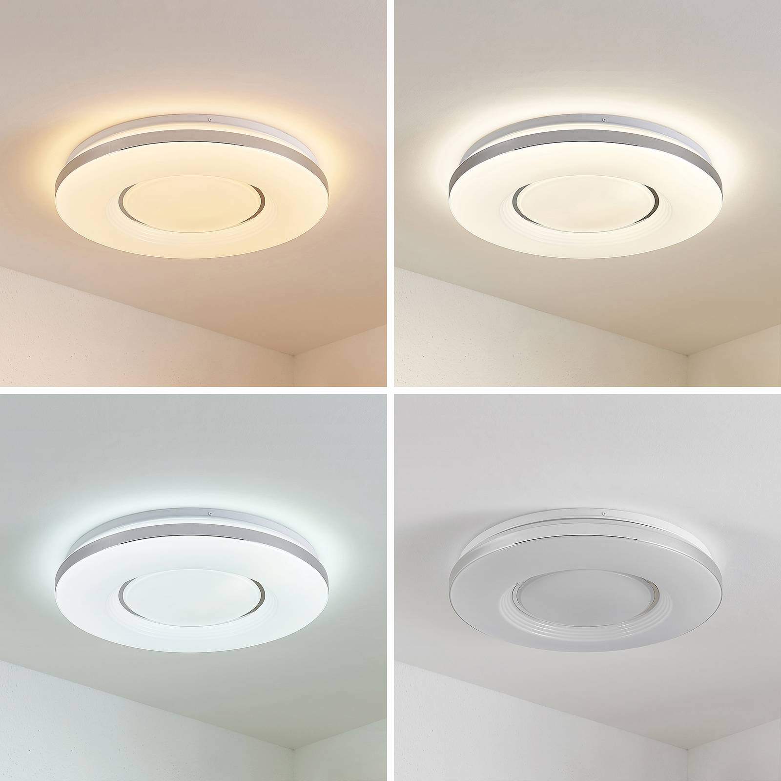 Lindby Robini LED stropní světlo, CCT, stmívatelné, Obývací pokoj / jídelna, kov, plast, 50W, K: 7.5cm - Image 3