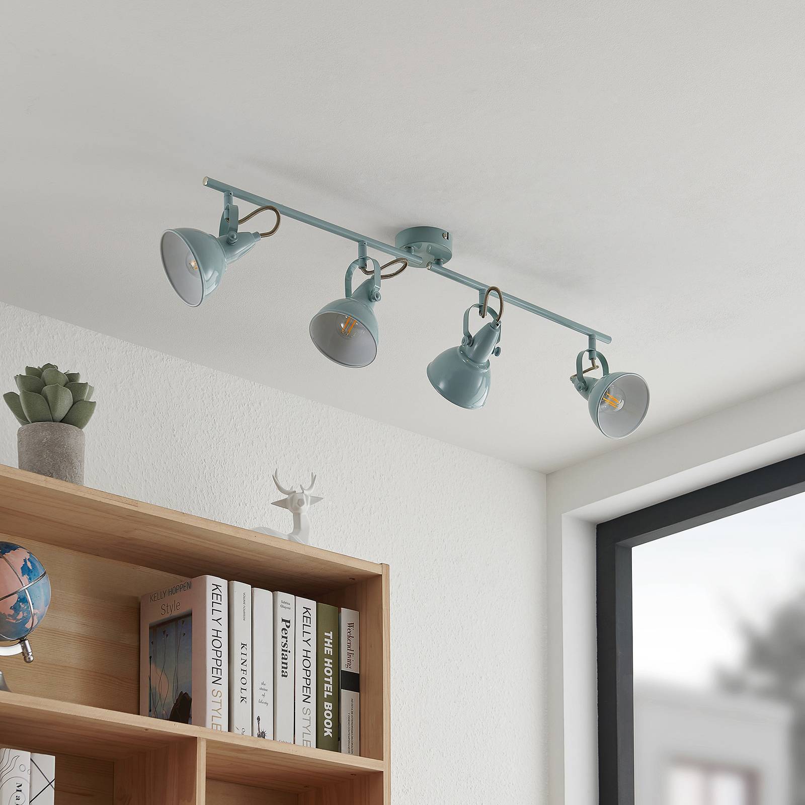 Svítidlo Lindby světle modrá ocel