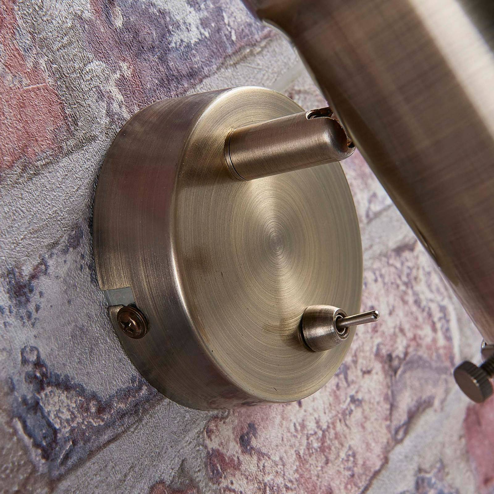 Lindby Stmívatelná nástěnná bodovka Ebbi v mosazi, Obývací pokoj / jídelna, kov, E14, 5W, L: 8.6 cm - Image 5