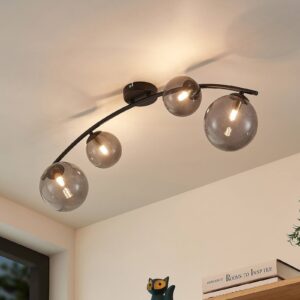 Svítidlo Lindby černá/kouřová/zlatá železo/sklo