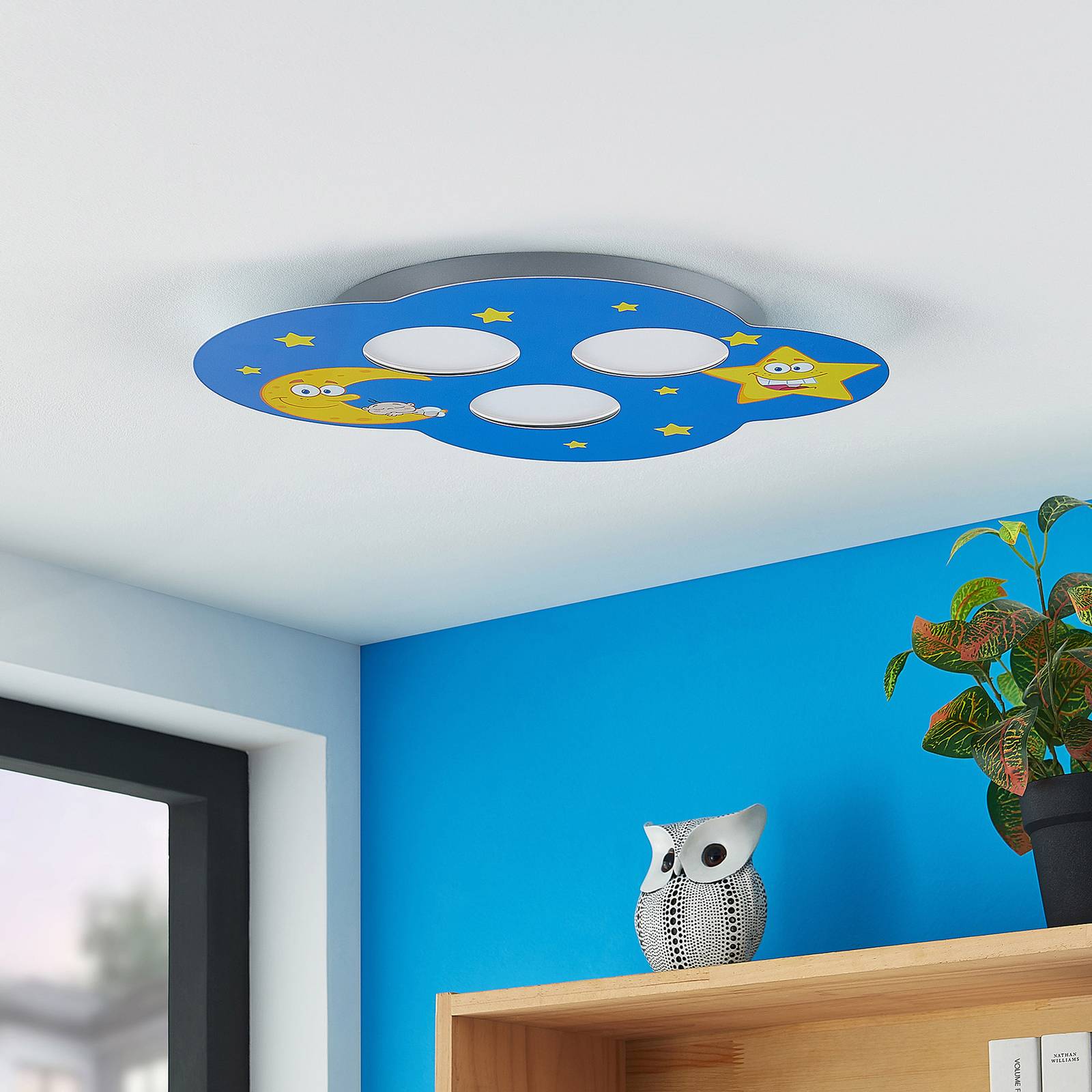 Svítidlo Lindby modrý železo