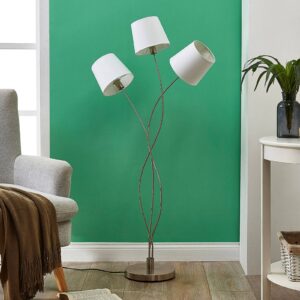 Svítidlo Lindby krémová/nikl satinovaný látka/kov