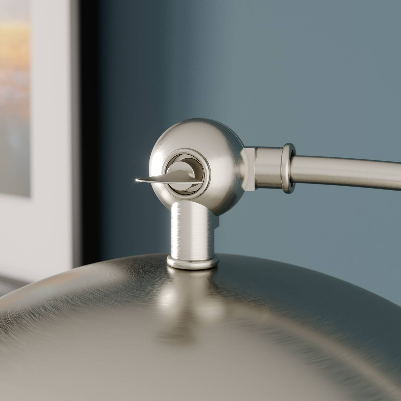 Lindby Zara LED oblouková lampa s nožním stmívačem, Obývací pokoj / jídelna, železo, hliník, 18W, L: 32.5 cm, K: 183cm - Image 5