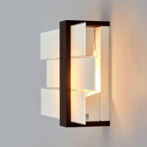 Svítidlo Linea Light bílá/ořech sklo/dřevo