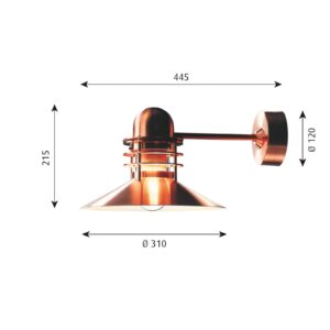 Svítidlo Louis Poulsen měděná/čirá hliník/měď/sklo