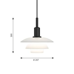 Svítidlo Louis Poulsen bílý/černý hliník/opálové sklo foukané/zinkový tlakový odlitek