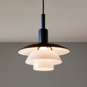 Svítidlo Louis Poulsen černá/bílá hliník/opálové sklo foukané/zinkový tlakový odlitek