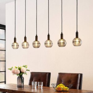 Svítidlo Lucande kouřově šedá/černá matná sklo/kov