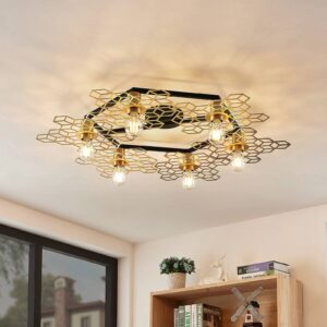 Svítidlo Lucande zlatá/černá železo