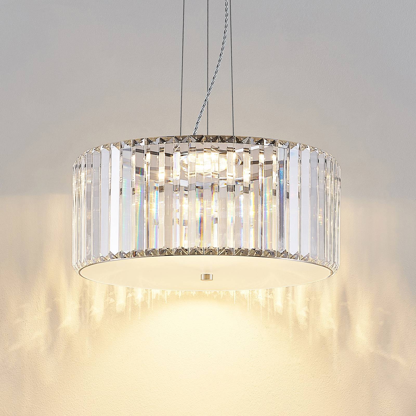 Lucande Alobani LED závěsné svítidlo s krystaly, Obývací pokoj / jídelna, železo, křišťál, 30W, K: 20cm - Image 4