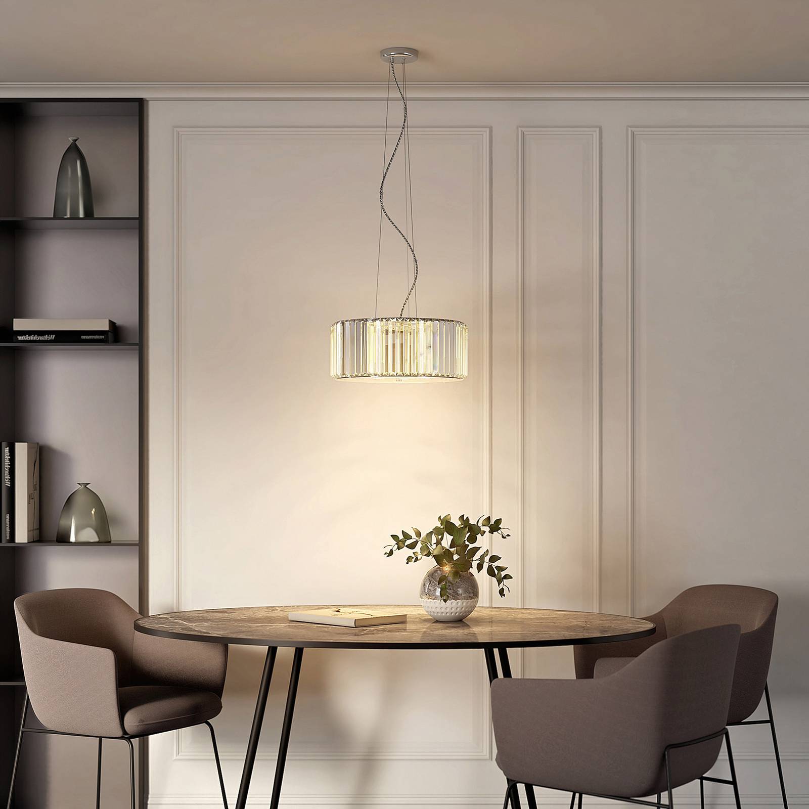 Svítidlo Lucande chrom/čirý železo/křišťál