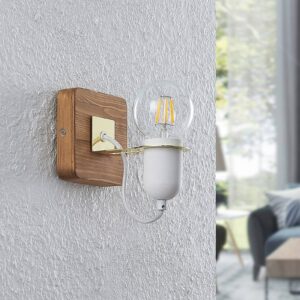 Svítidlo Lucande pískově bílá/dřevo železo/borové dřevo