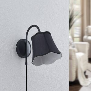 Svítidlo Lucande černá tkanina/železo