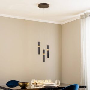 Svítidlo Lucande černý/mosaz železo