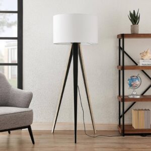 Svítidlo Lucande bílá/černá tkanina/překližka