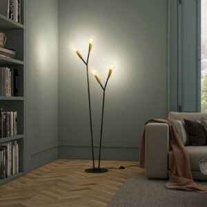 Svítidlo Lucande černá/mosaz kov