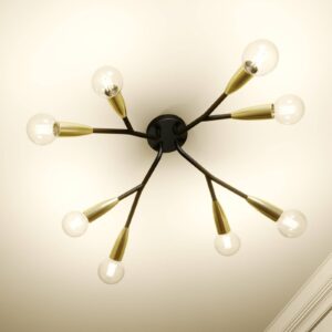 Svítidlo Lucande černá/mosaz kov/hliník