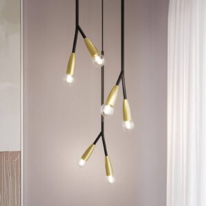 Svítidlo Lucande černá/mosaz kov/hliník