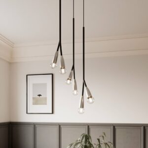 Svítidlo Lucande černá/nikl kov/hliník