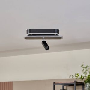 Svítidlo Lucande černé/kartáčované hliník/železo/akryl/silikon