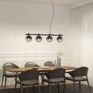 Svítidlo Lucande čirá/černá sklo/kov