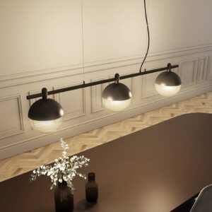 Svítidlo Lucande čirá/černá sklo/kov