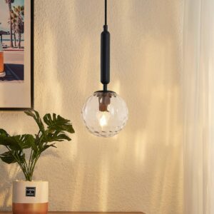 Svítidlo Lucande černá/čirá železo/sklo