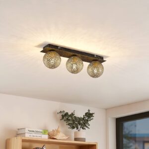 Svítidlo Lucande černá/zlatá železo