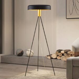 Svítidlo Lucande černá/mosaz kartáčovaná kov