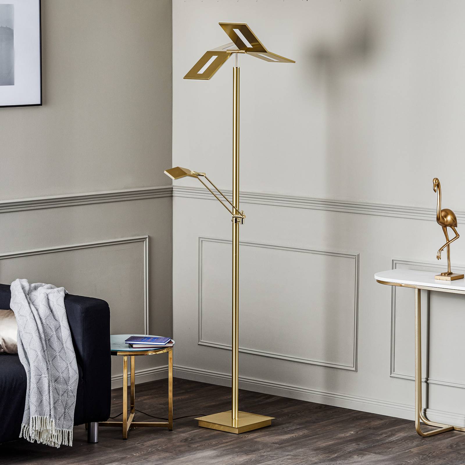 Svítidlo Lucande mosaz nerez/železo