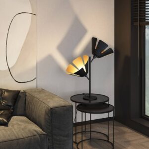 Svítidlo Lucande černá/zlatá ocel/hliník