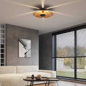 Svítidlo Lucande černá/zlatá ocel/hliník